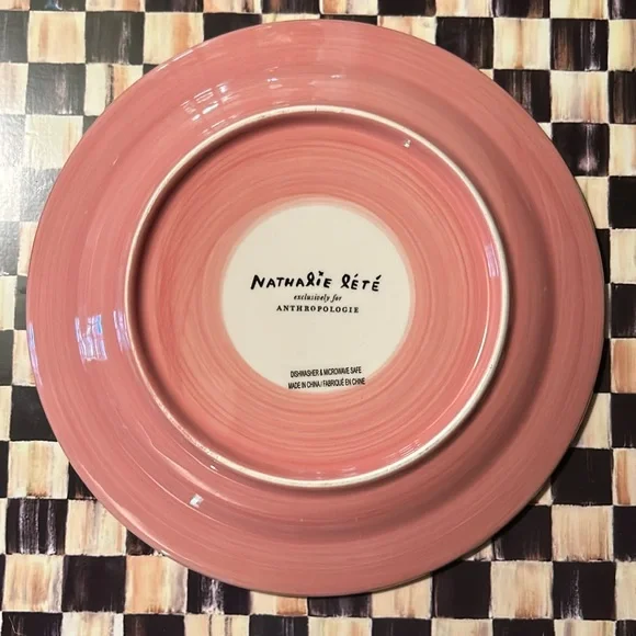 Anthropologie Nathalie Lété Mushroom Butterfly Desert Plate 8” New Unused - Picture 3 of 4